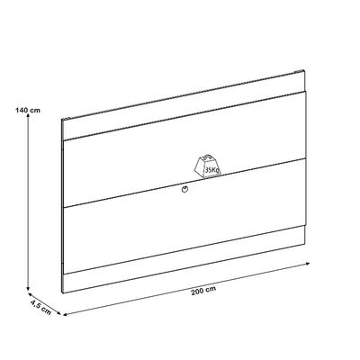 Painel Para TV 75 Pol 200cm Cairo C04 Off White Matte Freijó - Lyam Decor