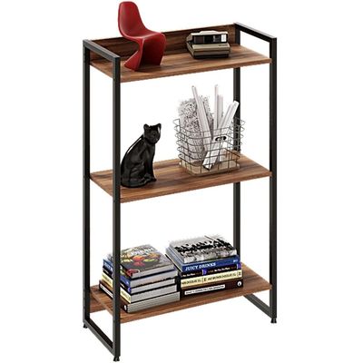 Kit 3 Estantes Multiuso Escritório Industrial 3 Prateleiras Areta 104x60cm C01 Nogal - Lyam Decor