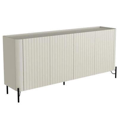 Buffet Sala de Jantar 4 Portas Brise 1 Gaveta Pés Industrial Preto Naim I03 Luna - Lyam