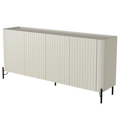Buffet Sala de Jantar 4 Portas Brise 1 Gaveta Pés Industrial Preto Naim I03 Luna - Lyam