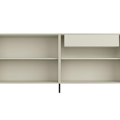 Buffet Sala de Jantar 4 Portas Brise 1 Gaveta Pés Industrial Preto Naim I03 Luna - Lyam