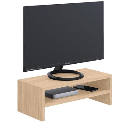 Kit 03 Suportes Stand Para Monitores Mesa Escritório Home Office Lap L03 Amadeirado - Lyam