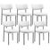Kit 06 Cadeiras Decorativas Para Sala De Jantar Melina L02 Facto Branco - Lyam Decor