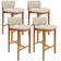 Kit 4 Banqueta Alta Para Cozinha Sala de Jantar Bar Dara L02 Linho Champagne - Lyam Decor