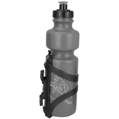 Garrafa 750 Mls Bike Bicicleta Ciclismo e Suporte de quadro Prata