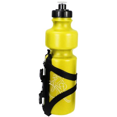 Garrafa 750 Mls Bike Bicicleta Ciclismo e Suporte de quadro Preto