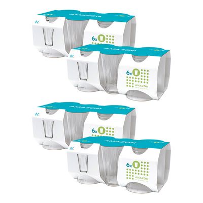 Kit 24 Copos Nadir Amazon em Vidro Transparente 190ml