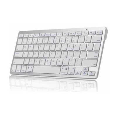 Mini Teclado Bluetooth Para Tablet E Smartphone - Prata