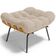 Kit 02 Puffs Decorativos Sala de Estar Costela L02 Suede Bege - Lyam Decor