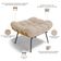 Kit 02 Puffs Decorativos Sala de Estar Costela L02 Suede Bege - Lyam Decor