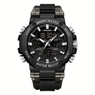 Relógio Masculino Display Luminoso Multifuncional Esportivo Pulseira De Silicone Preto