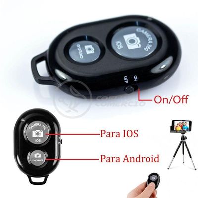 Controle Remoto Disparador De Fotos Bluetooth Selfie - Preto