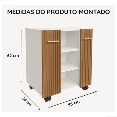 Gabinete Premium Movelove Organizador Retrô Para Banheiro Branco Ripado Branco Ripado