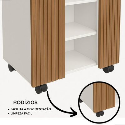 Gabinete Premium Movelove Organizador Retrô Para Banheiro Branco Ripado Branco Ripado