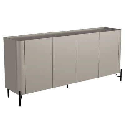 Buffet Para Sala de Jantar 4 Portas 1 Gaveta Pés Industrial Preto Naim I03 Grigio - Lyam