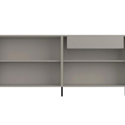 Buffet Para Sala de Jantar 4 Portas 1 Gaveta Pés Industrial Preto Naim I03 Grigio - Lyam