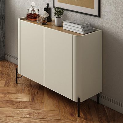Aparador Buffet Para Sala de Jantar 2 Portas Pés Industrial Preto Naim I03 Luna Louro - Lyam Decor
