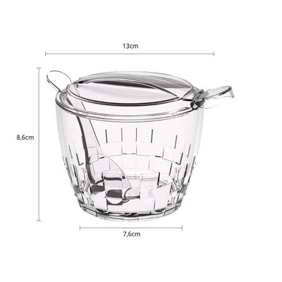 Kit Chaleira Preta de Inox com Apito e Açucareiro de Mesa com Colher Transparente Chá Café