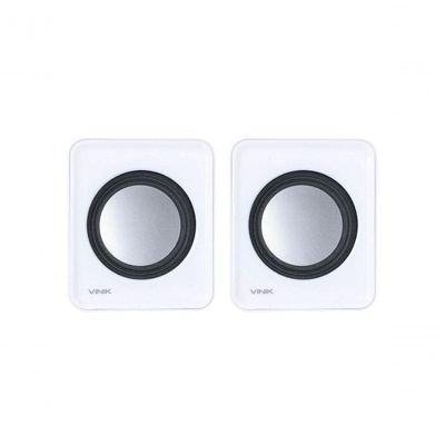 Caixa De Som 2.0 Usb 5v 2x 1w Com Controlador De Volume Branca - Vs-01b