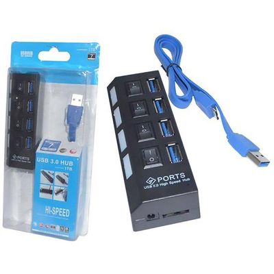 Hub Usb 3.0 Com 4 Portas High Speed 5 Gbps Com Teclas On/off