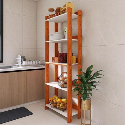 Armario Multiuso Organizador Para Cozinha Com Prateleiras Nature-branco Nature-branco