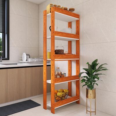 Armario Multiuso Organizador Para Cozinha Com Prateleiras Nature-branco Nature-branco