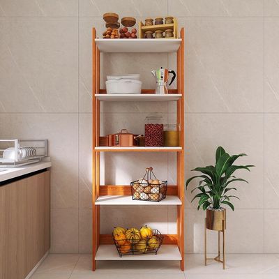 Armario Multiuso Organizador Para Cozinha Com Prateleiras Nature-branco Nature-branco