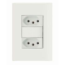 Conjunto 4x2 Com 2 Tomadas 2p+t 10 A 250 V Tramontina Giz Branco Tramontina