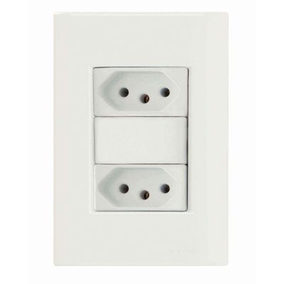Conjunto 4x2 Com 2 Tomadas 2p+t 10 A 250 V Tramontina Giz Branco Tramontina