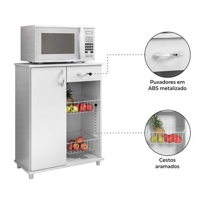 Balcão Fruteira 1 Porta 1 Gaveta Notável Belize New Branco
