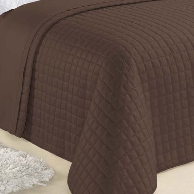 Kit Cobre Leito Colcha Veneza King 3 Peças Hipercal 180 Fios - Marrom