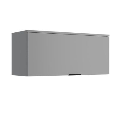 Armário Aéreo De Cozinha Miami 800mm 1 Porta Carraro Cinza Titânio