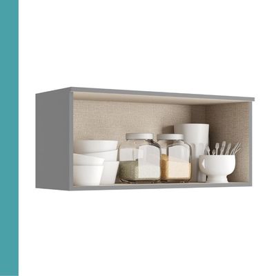 Armário Aéreo De Cozinha Miami 800mm 1 Porta Carraro Cinza Titânio