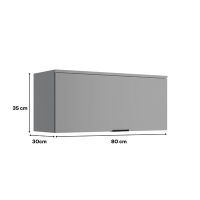 Armário Aéreo De Cozinha Miami 800mm 1 Porta Carraro Cinza Titânio