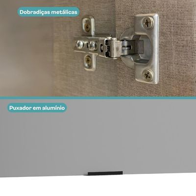 Armário Aéreo De Cozinha Miami 800mm 1 Porta Carraro Cinza Titânio
