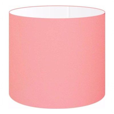 Cúpula Abajur E Luminária Cilíndrica Vivare Cp-7016 ø35x30cm - Bocal Nacional Rosa-bebê