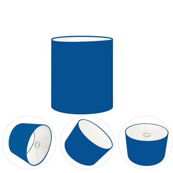 Cúpula Abajur E Luminária Cilíndrica Vivare Cp-7001 ø13x15cm - Bocal Nacional Azul-marinho