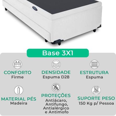 Bicama Box Baú Com Cama Auxiliar Solteiro 78x188x44 Branco
