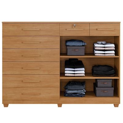 Cômoda Portugal 8 Gavetas 2 Portas 2 Prateleiras Cinamomo
