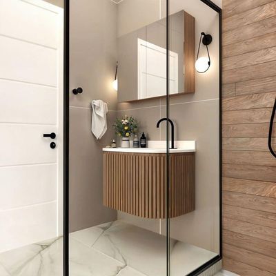 Gabinete Para Banheiro Suspenso Emma 80cm Branco/jequitibá
