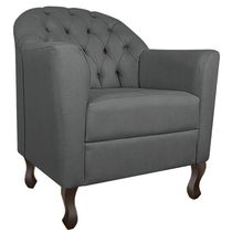 Kit Diva Recamier Diana 185Cm Lado Esquerdo E 02 Poltronas Julia Corano - Doce Sonho Móveis Cinza