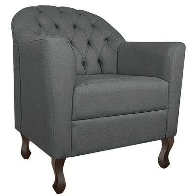 Kit Diva Recamier Diana 185Cm Lado Esquerdo E 02 Poltronas Julia Corano - Doce Sonho Móveis Cinza
