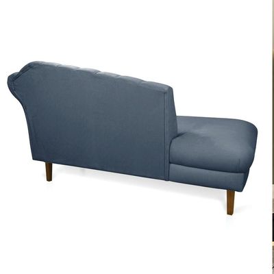 Divã Recife Suede Azul Marinho 165 Cm Pés Chanfrado Castanho - D'rossi