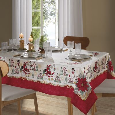 Toalha Mesa Quadrada Athenas 140x140cm Natal 119 Dohler