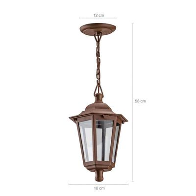 Luminária de Teto Lustre Pendente Retrô Grega Cristal Marrom Iluminação Sala de Estar Varanda