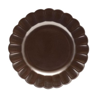 Jogo de Jantar Chá 30 Pçs Porcelana Oxford Flora Anis: Marrom Metalizado