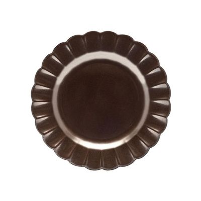 Jogo de Jantar Chá 30 Pçs Porcelana Oxford Flora Anis: Marrom Metalizado