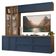 Estante Sala De Estar Com Rack + Cristaleira 230cm Vik Madesa 02 Rustic-azul