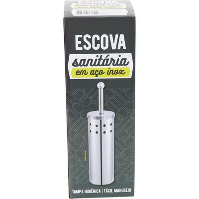 Escova Sanitária com Suporte Inox Cazza Prata
