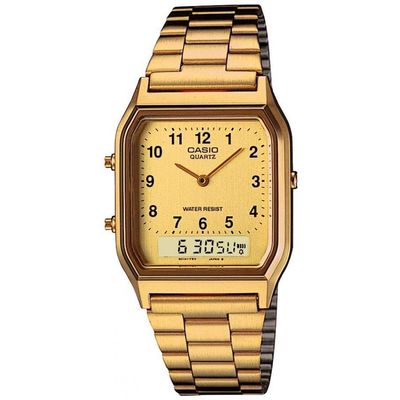Relógio Casio Masculino Ref:Aq-230ga-9bmq Anadigi Dourado